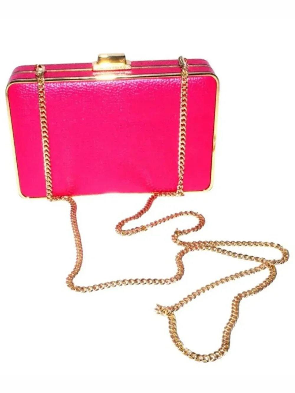 Michael Kors Cross Body Bag Satchel Purse Pink Leather Gold Hardware